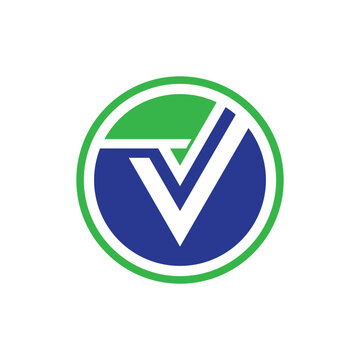An illustration of an attractive letter v logowith circle