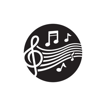 Abstract Musical Note Icon Illustration