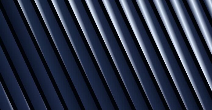 Abstract composition featuring rhythmic diagonal lines with metallic sheen