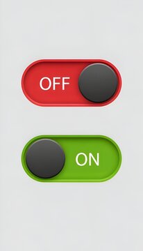 Realistic On and Off Toggle Switch Button UI Controls