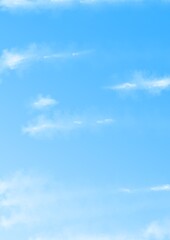 Fototapeta premium Bright Blue Sky with Soft White Clouds Background Illustration