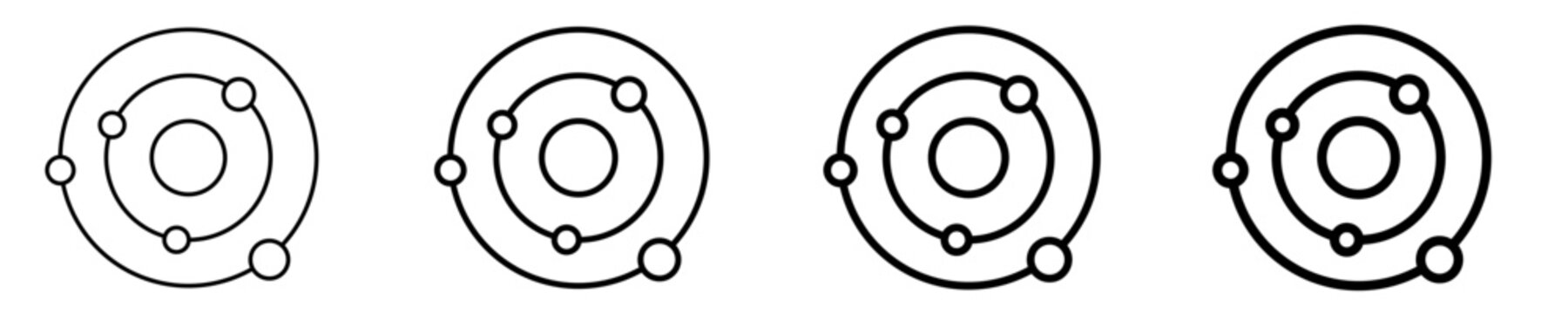 Rutherford Atom Model Icon Set Different Style Collection