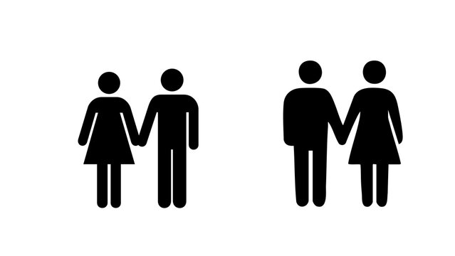 Female and male icons isolated on transparent background. Modern people PNG symbols for gender, profiles, users, avatars, apps, websites, UI and graphic design.