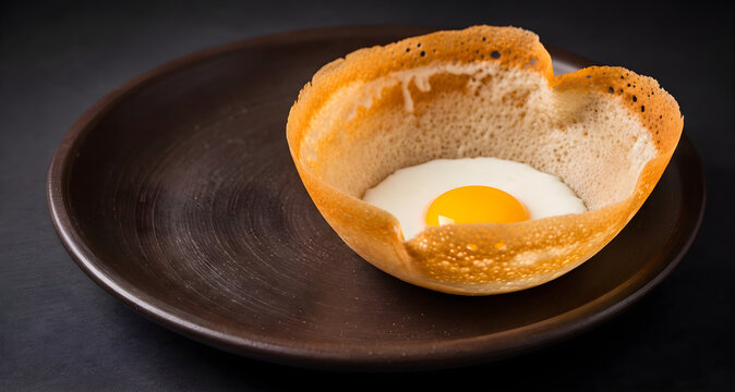 Sri Lankan Egg Hoppers Breakfast Traditional Appa