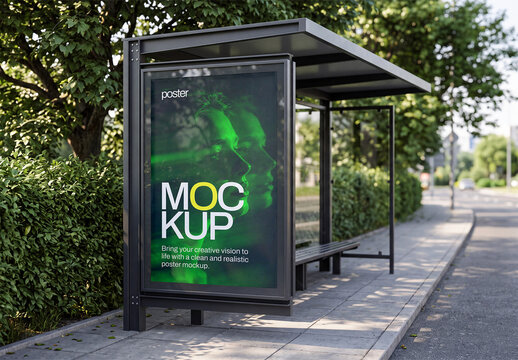 Bus Stop Poster Mockup