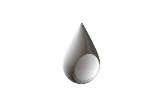 Silver teardrop ornament with circular inset