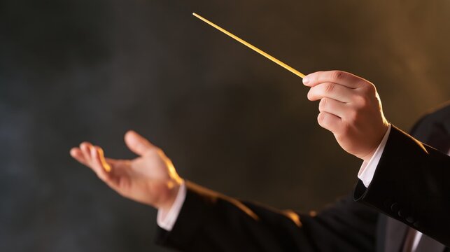 Maestro di cappella, wand, who is a left-hander. Lefthanded orchestra conductor