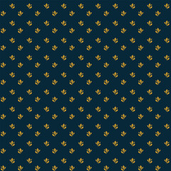 Elegant gold fleur de lis seamless pattern vector on luxury navy blue background, vintage royal french lily motif repeating texture for historic baroque textile wallpaper © Ripi Art