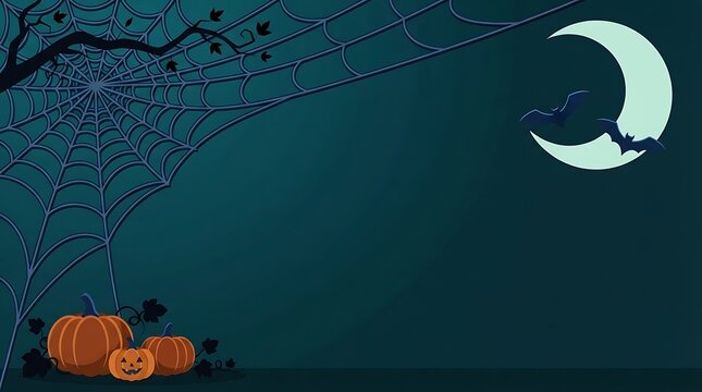 Halloween jack o lanterns under partial solar eclipse night sky