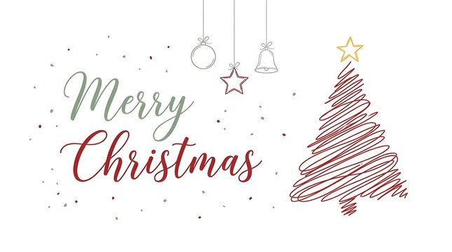 A festive and heartwarming christmas scene featuring a beautifully decorated tree and joyful greetings