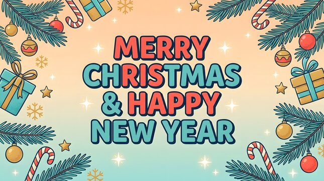 Festive holiday greetings a vibrant merry christmas and happy new year celebration image