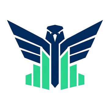 Geometric Eagle Financial Growth Logo with Ascending Bar Chart