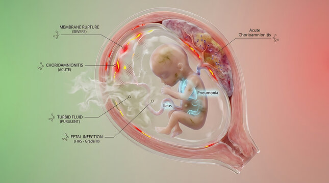 Transparent Premature Rupture of Membranes with Chorioamnionitis and Intra-Amniotic Infection Fetal Inflammatory Response Syndrome Preterm Labor Pathology Visualization