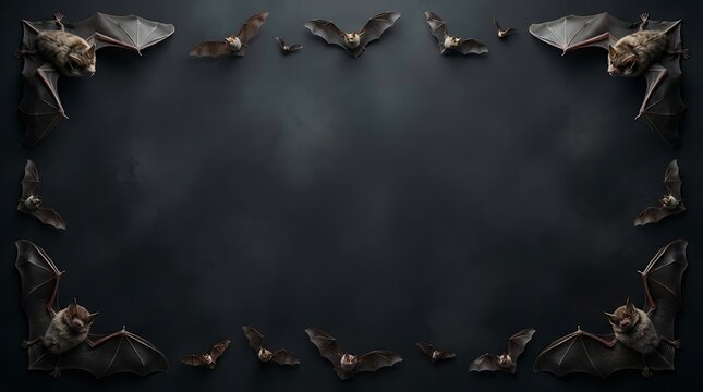 Dark background with a decorative border of ornate metal filigree elements and empty space for text