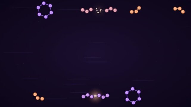 Drifting glucose breaking into pyruvate pairs over violet loop