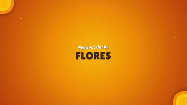 Hispanic heritage month festival de las flores celebration orange abstract graphic motion opening background