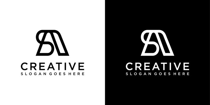 SA or AS initial letter logo design vector concept