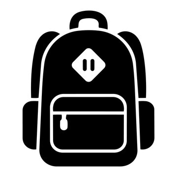 Backpack school bag travel baggage luggage education solid vector icon