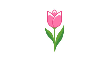 Fototapeta premium Pink Tulip Minimalist Vector Illustration