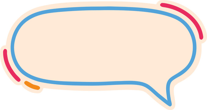 Speech bubble with colorful outline on white background