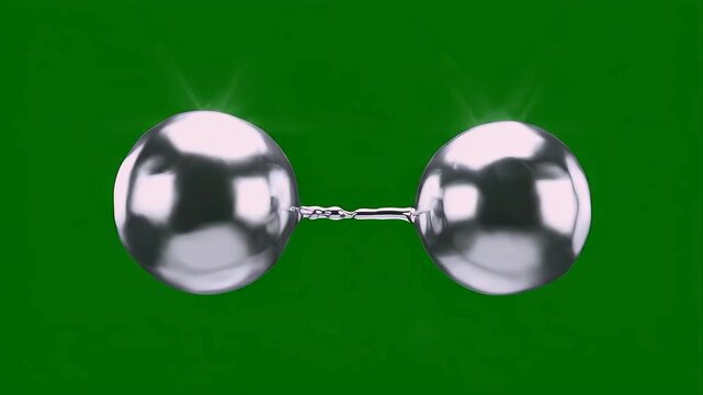 Abstract Liquid Metal Fusing Together on Chroma Key Green