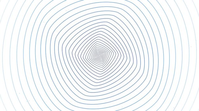 Concentric rings form a delicate ripple pattern that radiates outward from the center while using soft light blue lines on a crisp white backdrop to convey purity and minimalist design elegance.
