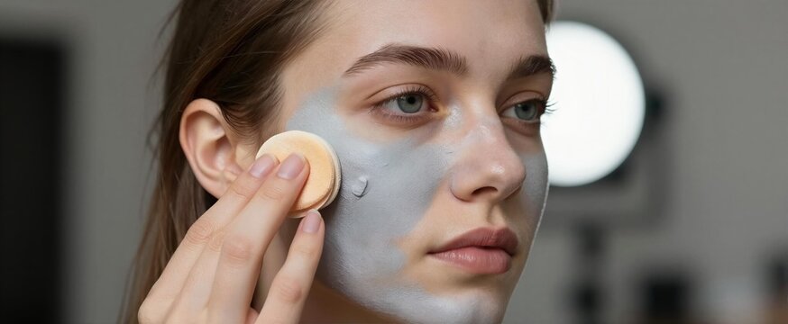 Depicts Young Adult With Fair Skin Applying Makeup In To Professional Setting Backstage Behind Scenes Of Photoshoot Given Presence