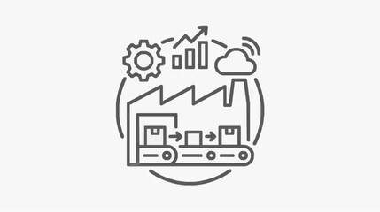 Naklejka premium Modern Digital Workflow with Automation Analytics and Cloud Integration