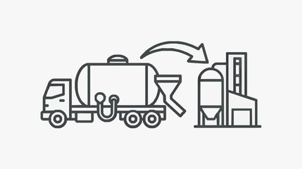 Fototapeta premium of Tanker Truck Unloading Liquid into Industrial Storage Tank