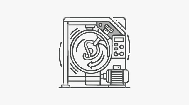 Modern Line Art of ATM Machine with Dollar Sign Inside