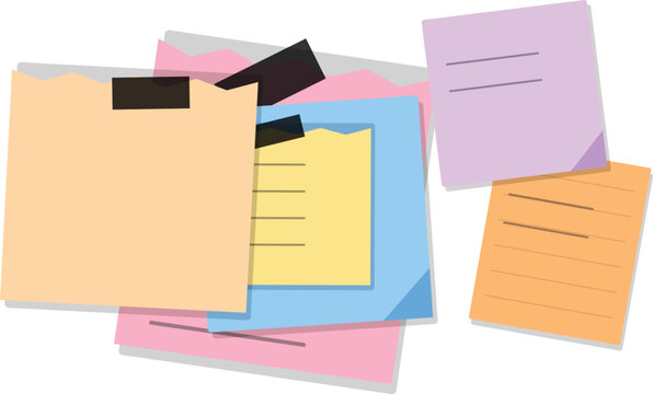 Colorful stacked sticky notes with lines