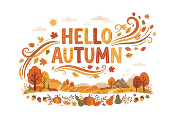 Fototapeta premium vector landscape greeting 