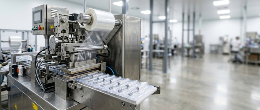 Pharmaceutical packaging innovation inside modern manufacturing facility