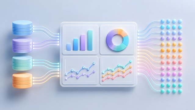 Pastel Minimal Data Pipeline Dashboard Integrating Server Storage With Analytics