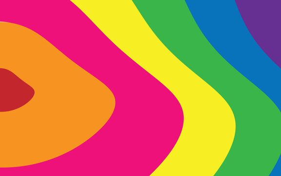 Abstract vibrant rainbow waves background with colorful fluid shapes