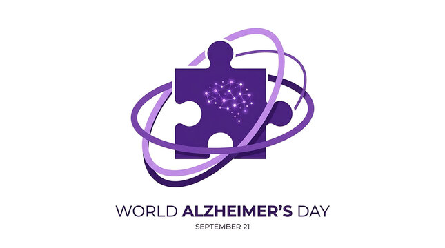 World Alzheimer's Day September 21 Brain Puzzle Icon Isolated on White with Transparent Background