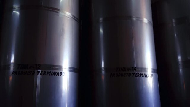 Industrial fermentation tanks in tequila distillery in Tequila Jalisco Mexico
