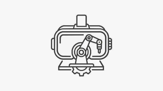 Line Drawing of Industrial Lathe Machine for Manufacturing and Engineering