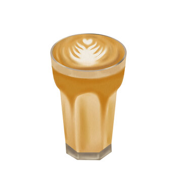 Creamy Latte Art Illustration