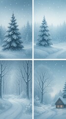 Fototapeta premium Serene snowy winter landscape mobile wallpaper