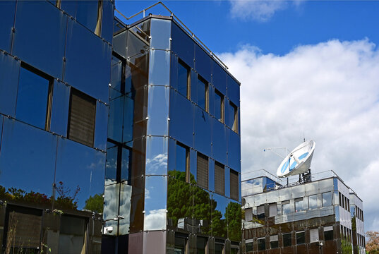 Geneva, Switzerland, Europe :  05.2026 : Headquarters of European Broadcasting Union E.B.U., alliance of public service media organizations in European Broadcasting Area, L'Ancienne-Route