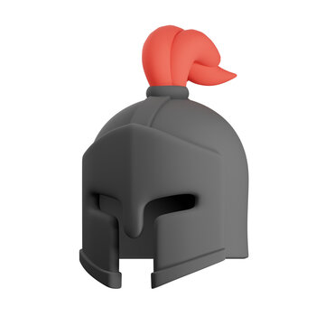 3D Dark Medieval Knight Helmet