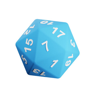 3D Blue Dice Illustration