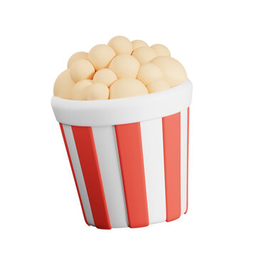 3D Popcorn Bucket Illustration