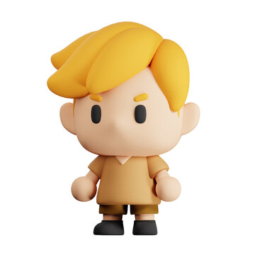 3D Orange Human Figurine