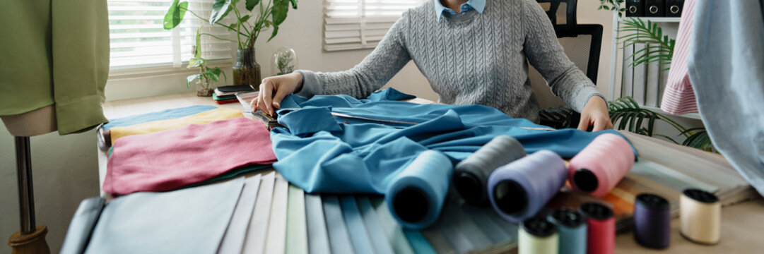 Atelier or tailor making cloth at a studio room, Fashion designer