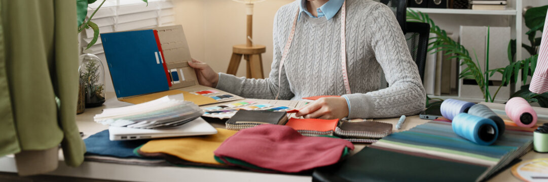 Atelier or tailor making cloth at a studio room, Fashion designer