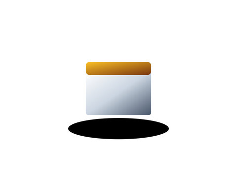 Minimalist folder icon design with a golden tab and soft drop shadow effect
