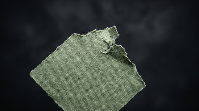 Sage Green Linen Fabric Corner with Frayed Edge