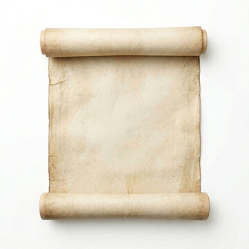 Vintage scroll paper on a white background  